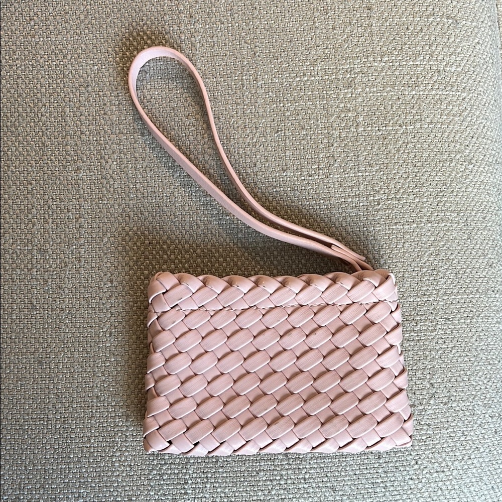 Pink Woven Wristlet Clutch - Remi Reid never used